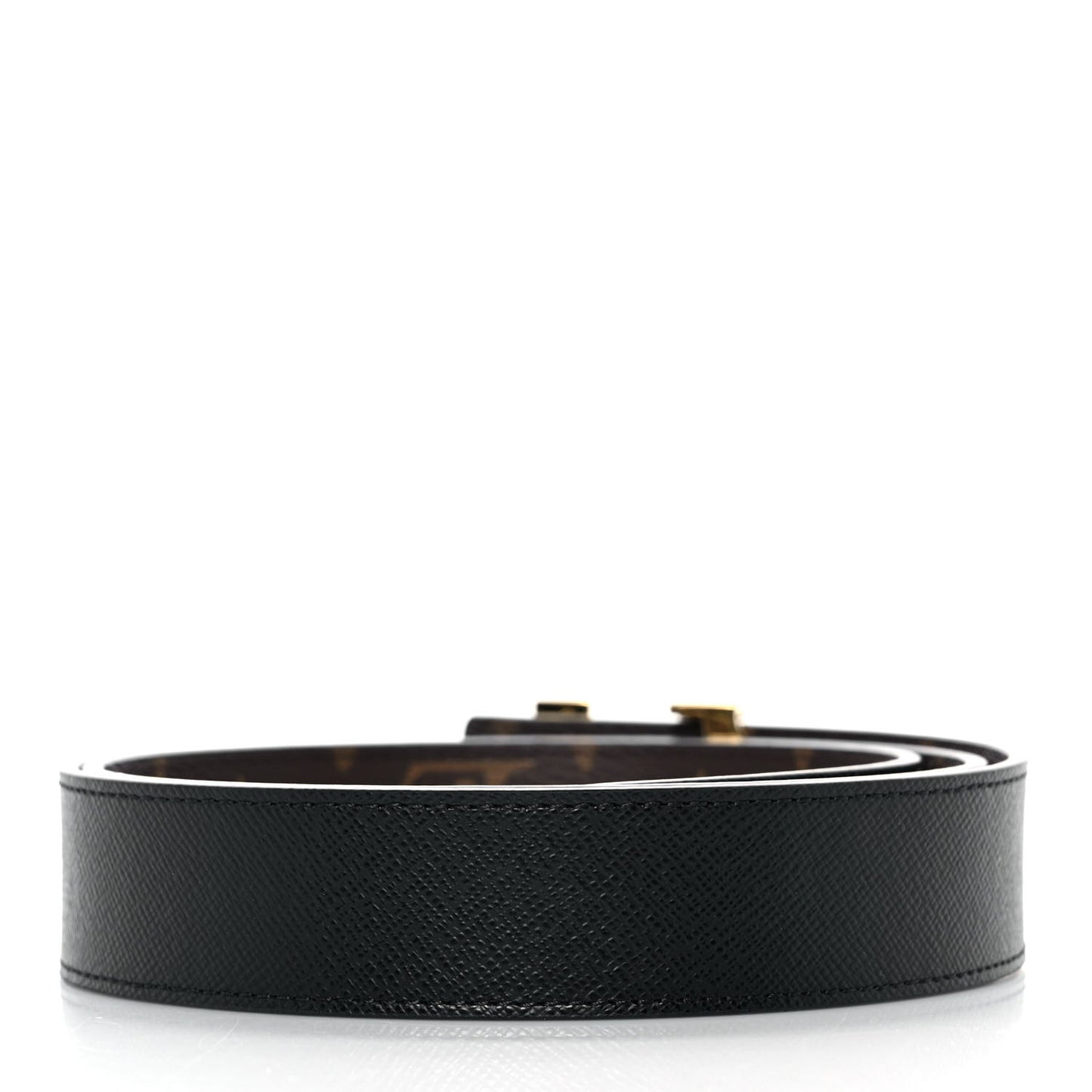 Calfskin Monogram 30mm LV Initiales Reversible Belt 85 34 Black