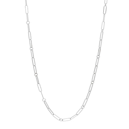 Roberto Coin 18K White Gold Paper Clip Link Necklace 1 of 4