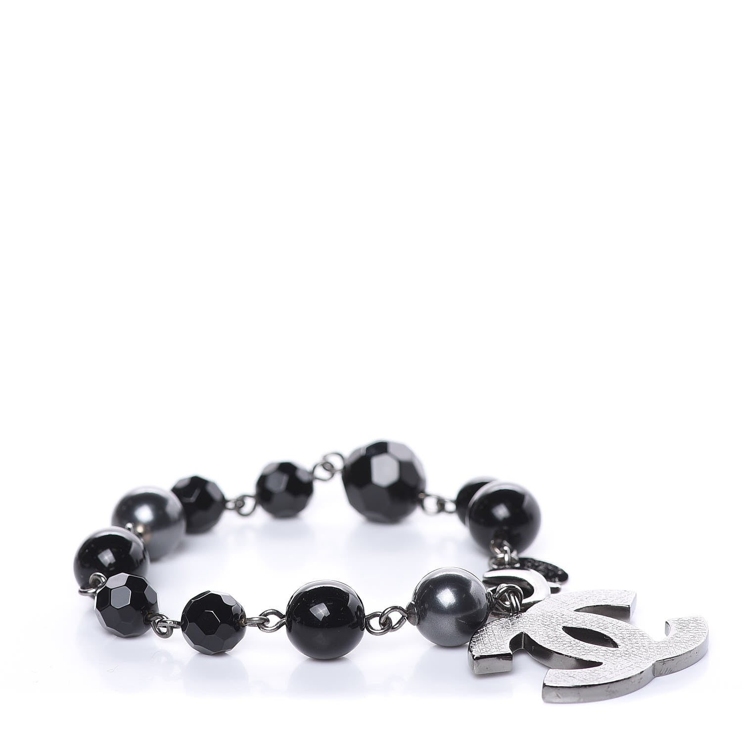 Chanel Ruthenium Bead CC Bracelet Black 1 of 5