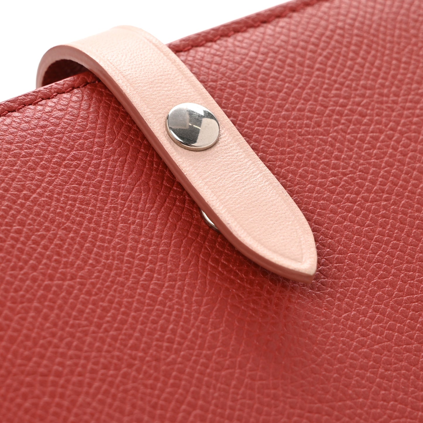 Grained Calfskin Medium Multifunction Strap Wallet Scarlet