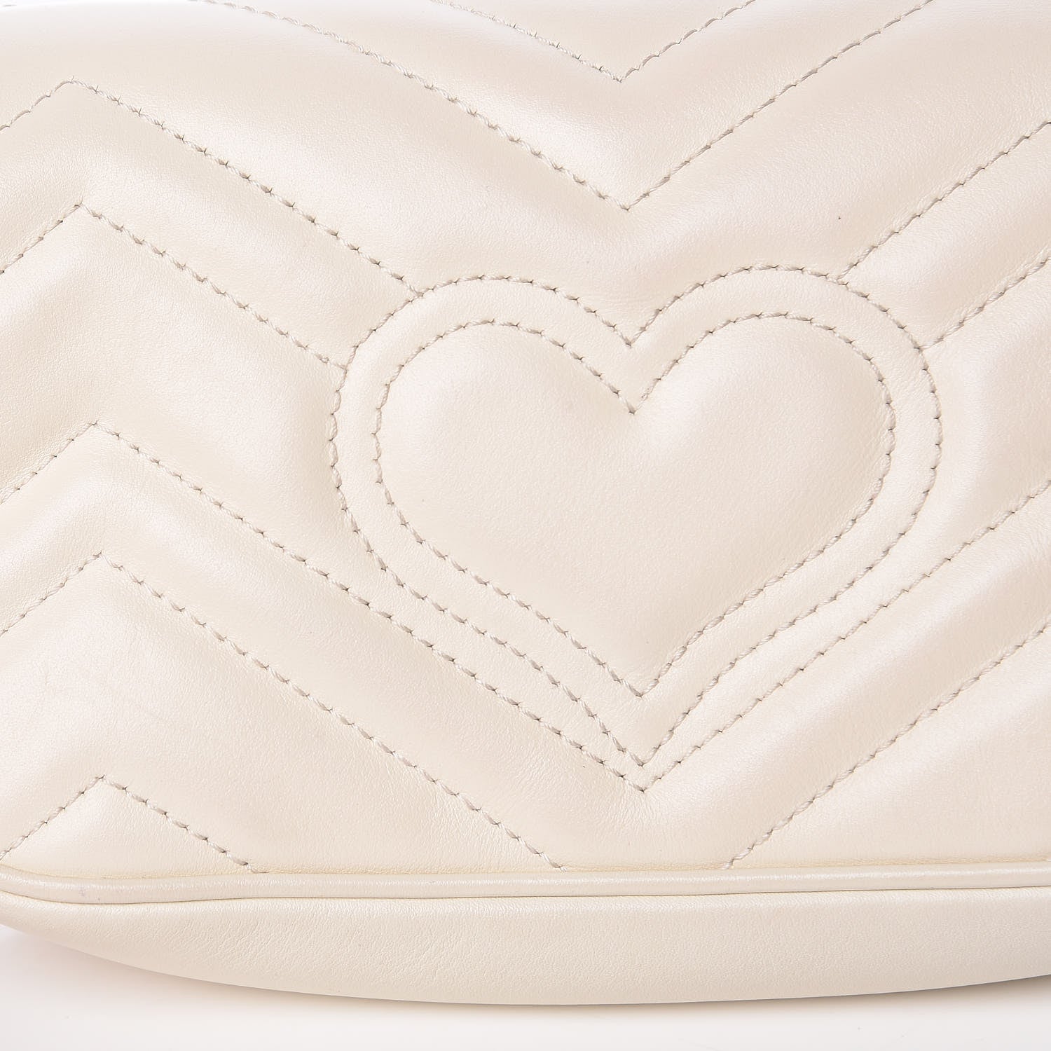 Gucci Calfskin Matelasse Super Mini GG Marmont Shoulder Bag White 12 of 17