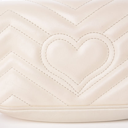 Gucci Calfskin Matelasse Super Mini GG Marmont Shoulder Bag White 12 of 17