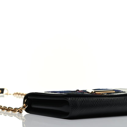 Louis Vuitton Epi Sequin Bird Twist Chain Wallet PM Black 8 of 9