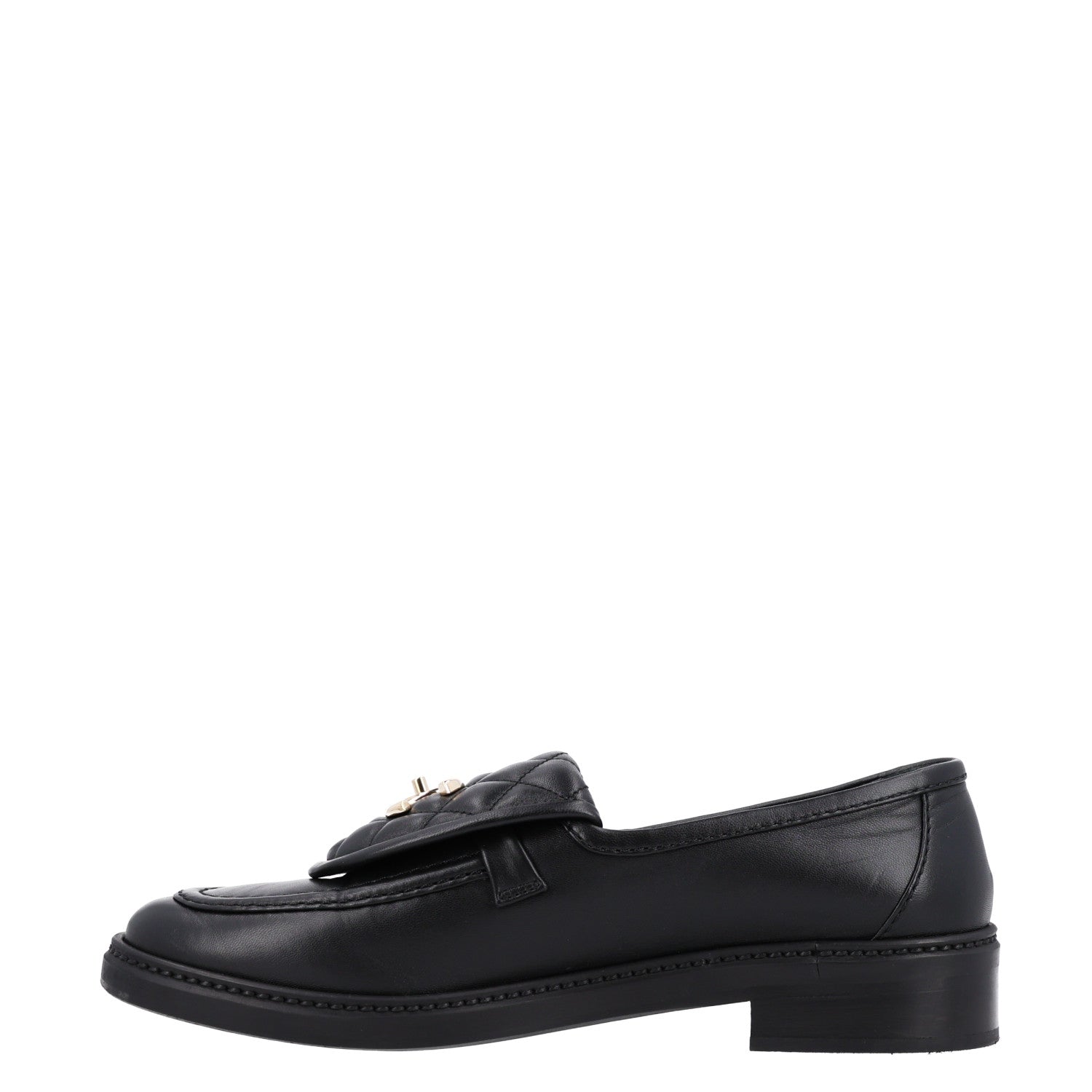 Chanel Lambskin Quilted CC Turnlock Loafers 38.5 Black 1 of 8