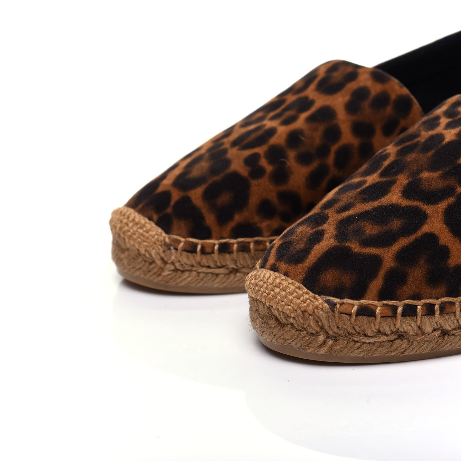Saint Laurent Suede Leopard Print Espadrilles 36.5 Natural 6 of 13