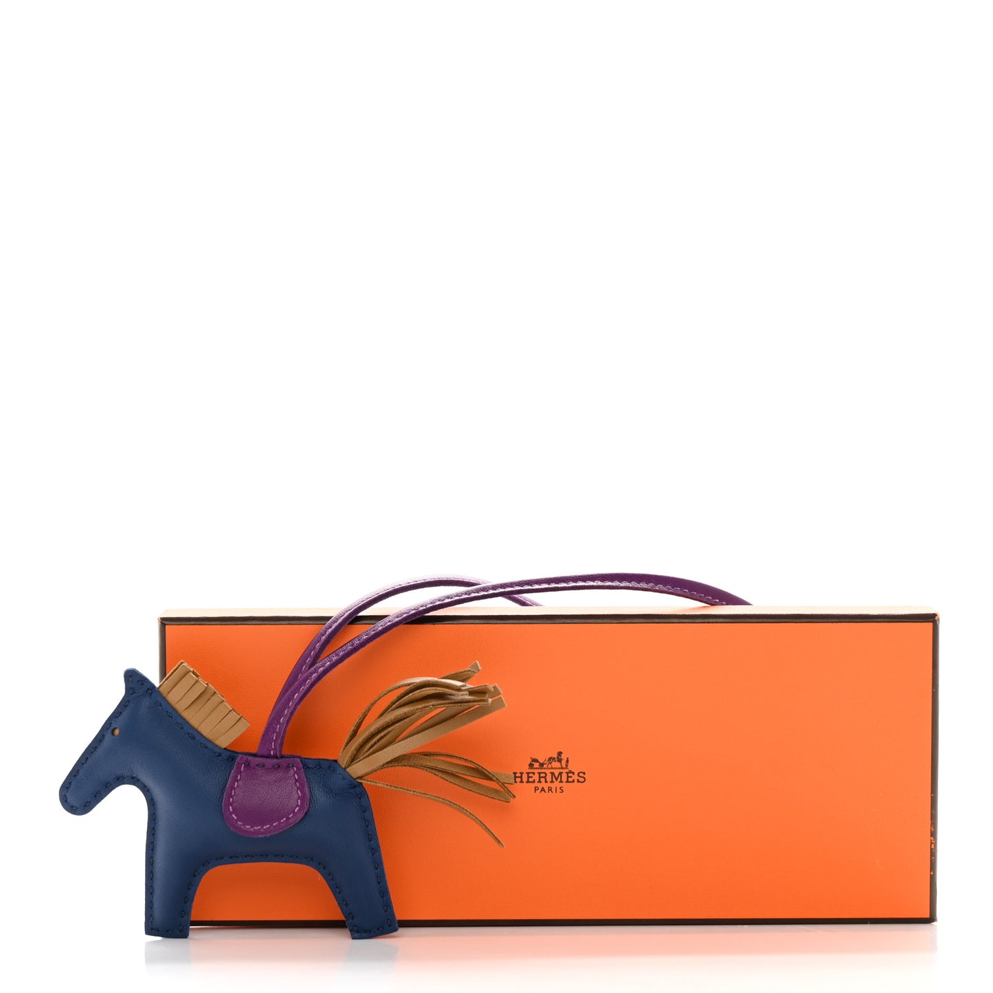 Milo Lambskin Grigri Rodeo Horse Bag Charm PM Bleu de Malte Kraft Violet