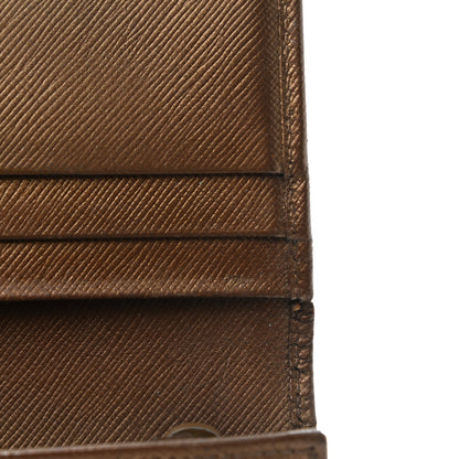 Prada Metallic Saffiano Continental Flap Wallet Bronze 14 of 15