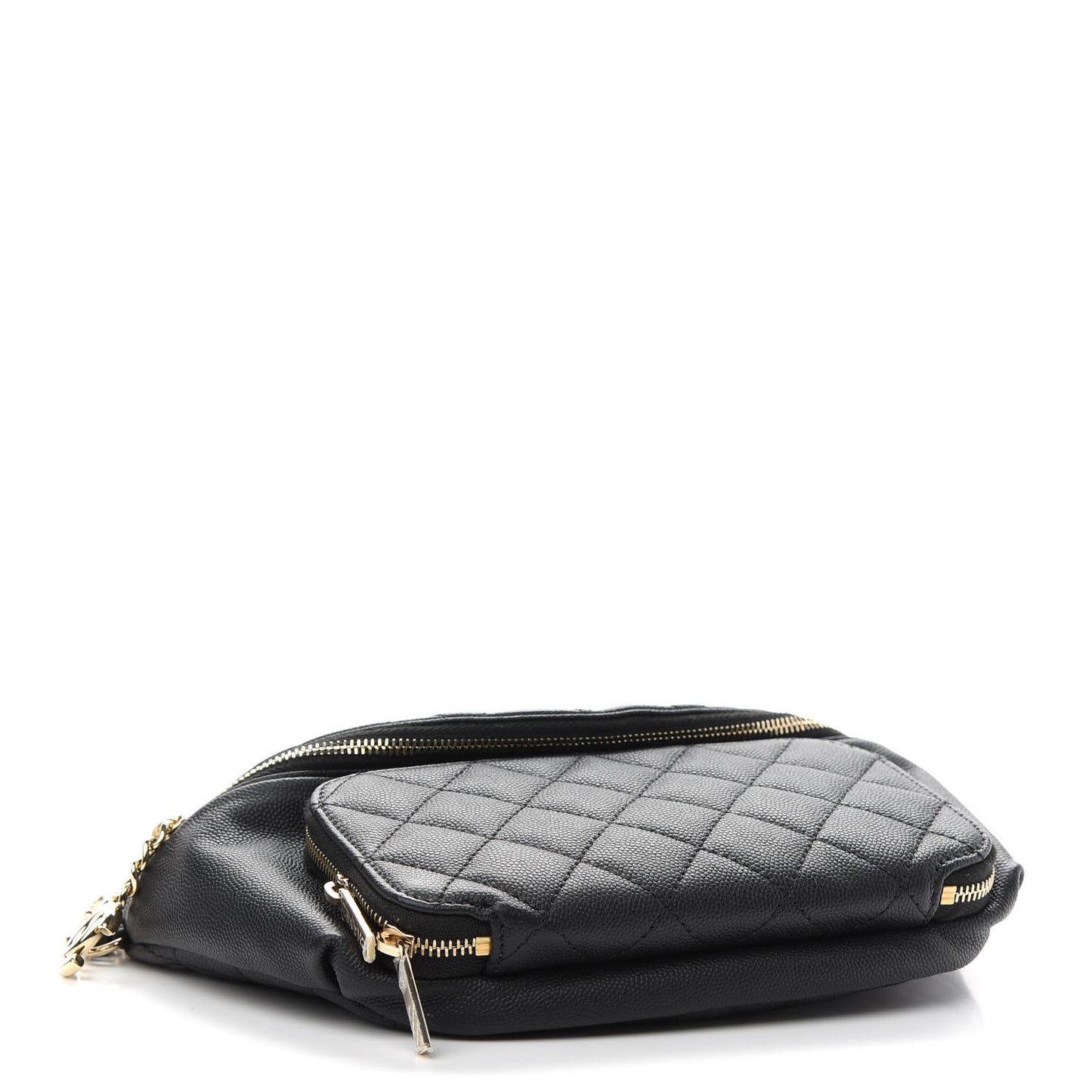 Caviar Quilted Business Affinity Waist Belt Bag Black