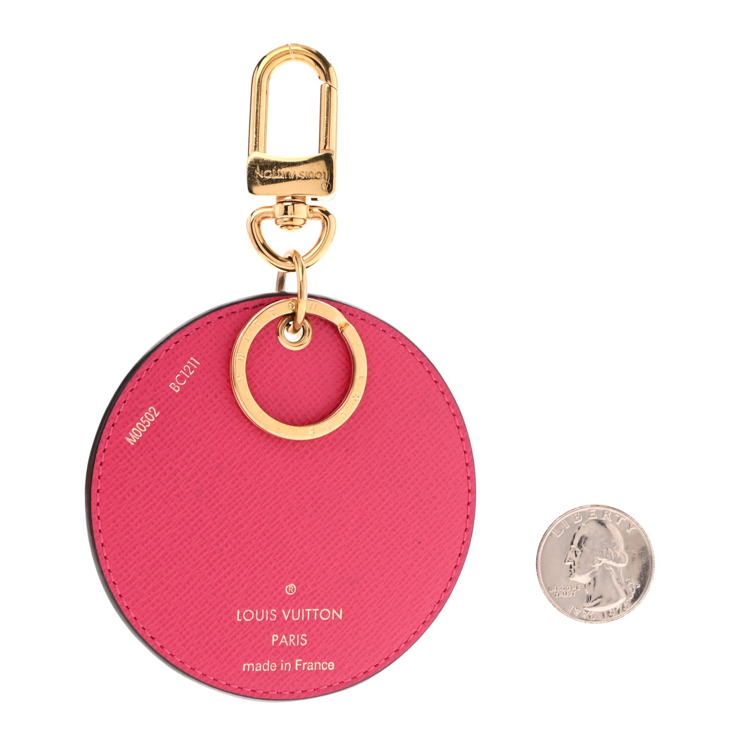Damier Azur 2021 Christmas Animation Hollywood Bag Charm Key Ring Fuchsia