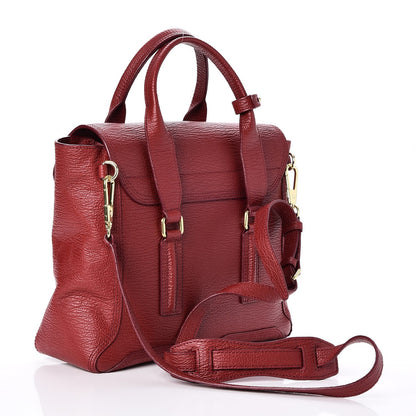 3.1 Phillip Lim 3.1 Textured Calfskin Medium Pashli Satchel Crimson 4 of 8