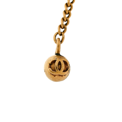 Chanel CC Drop Earrings Matte Gold 4 of 4