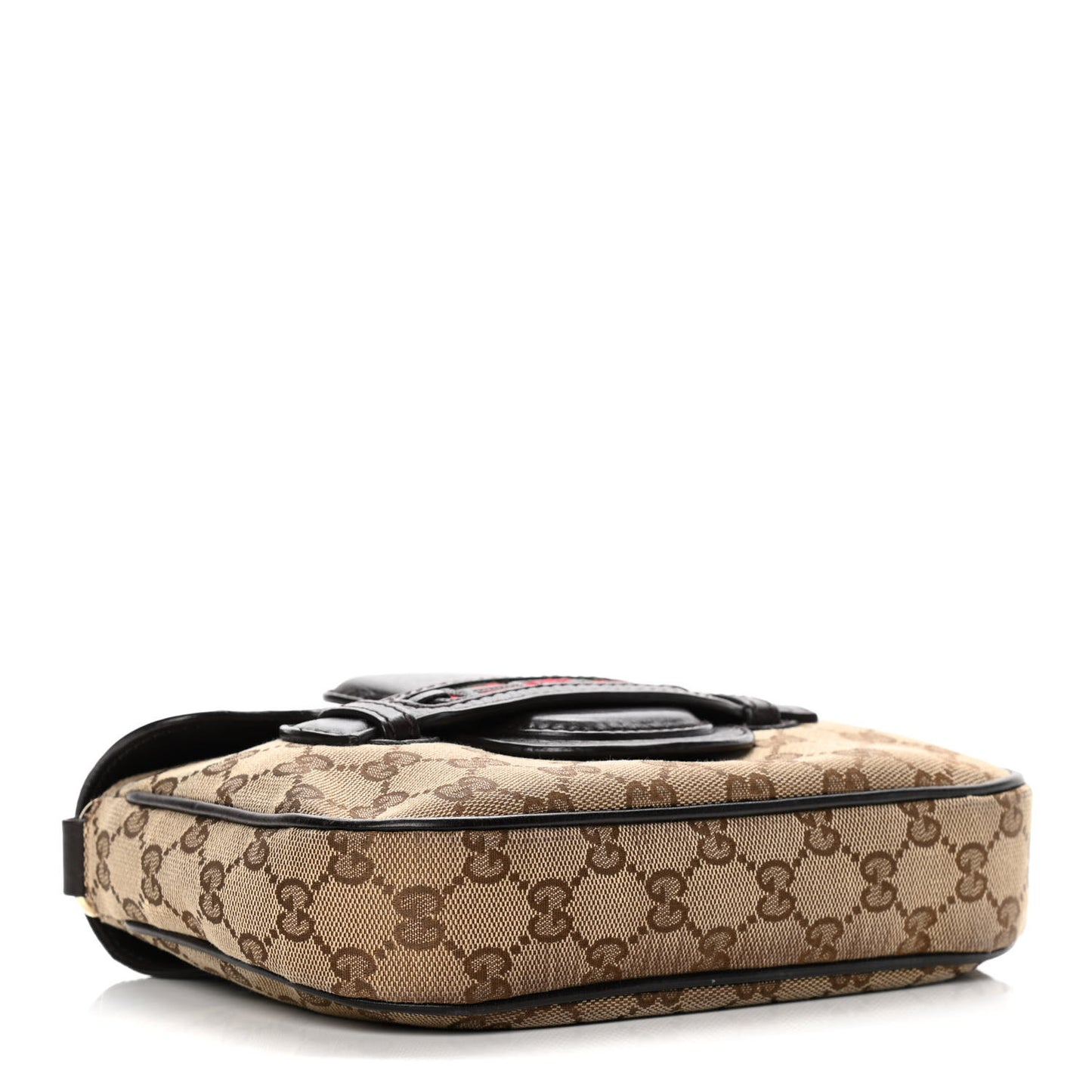 Monogram Pebbled Calfskin Web Small Dressage Shoulder Bag Dark Brown