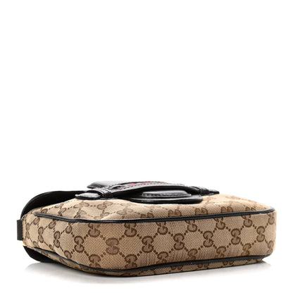 Gucci Monogram Pebbled Calfskin Web Small Dressage Shoulder Bag Dark Brown 4 of 15