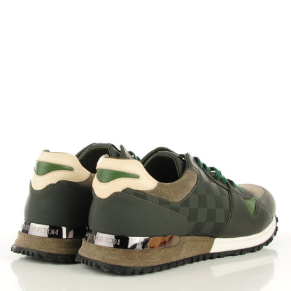 Louis Vuitton Suede Damier Run Away Sneakers 11 Vert 4 of 8