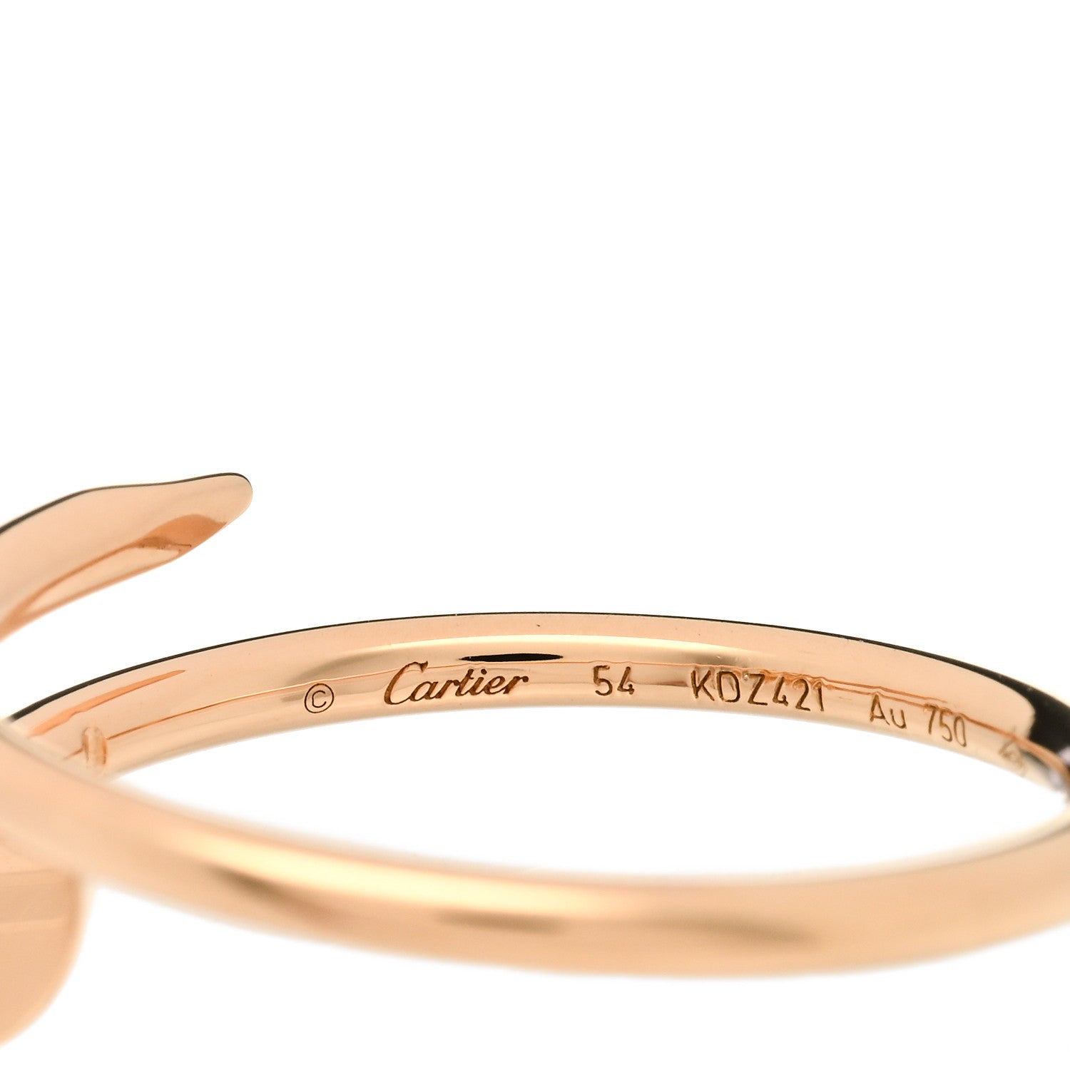 Cartier 18K Pink Gold Small Juste Un Clou Ring 54 6.75 4 of 5