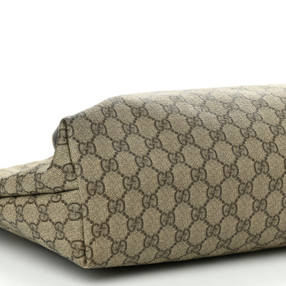 Gucci GG Supreme Monogram Large Zippered Shopping Tote Brown 9 of 15