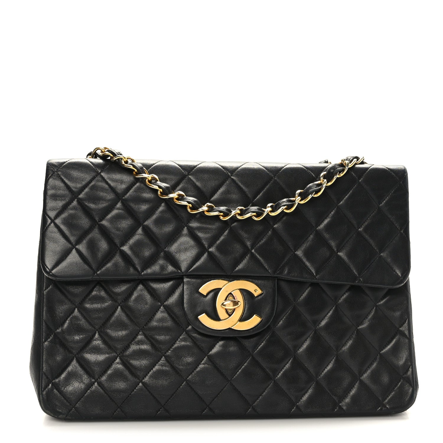 Chanel Lambskin Quilted XL Jumbo Single Flap Black 1 of 11