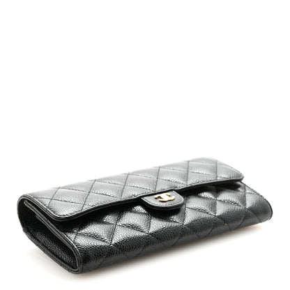 Chanel Caviar Quilted Large Gusset Flap Wallet Black 4 of 9