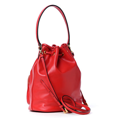 Prada Soft Calfskin Saffiano Mini Bucket Crossbody Bag Lacca 2 of 4