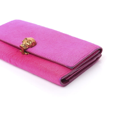 Alexander McQueen Calf Hair Skull Continental Wallet Bright Pink 6 of 8