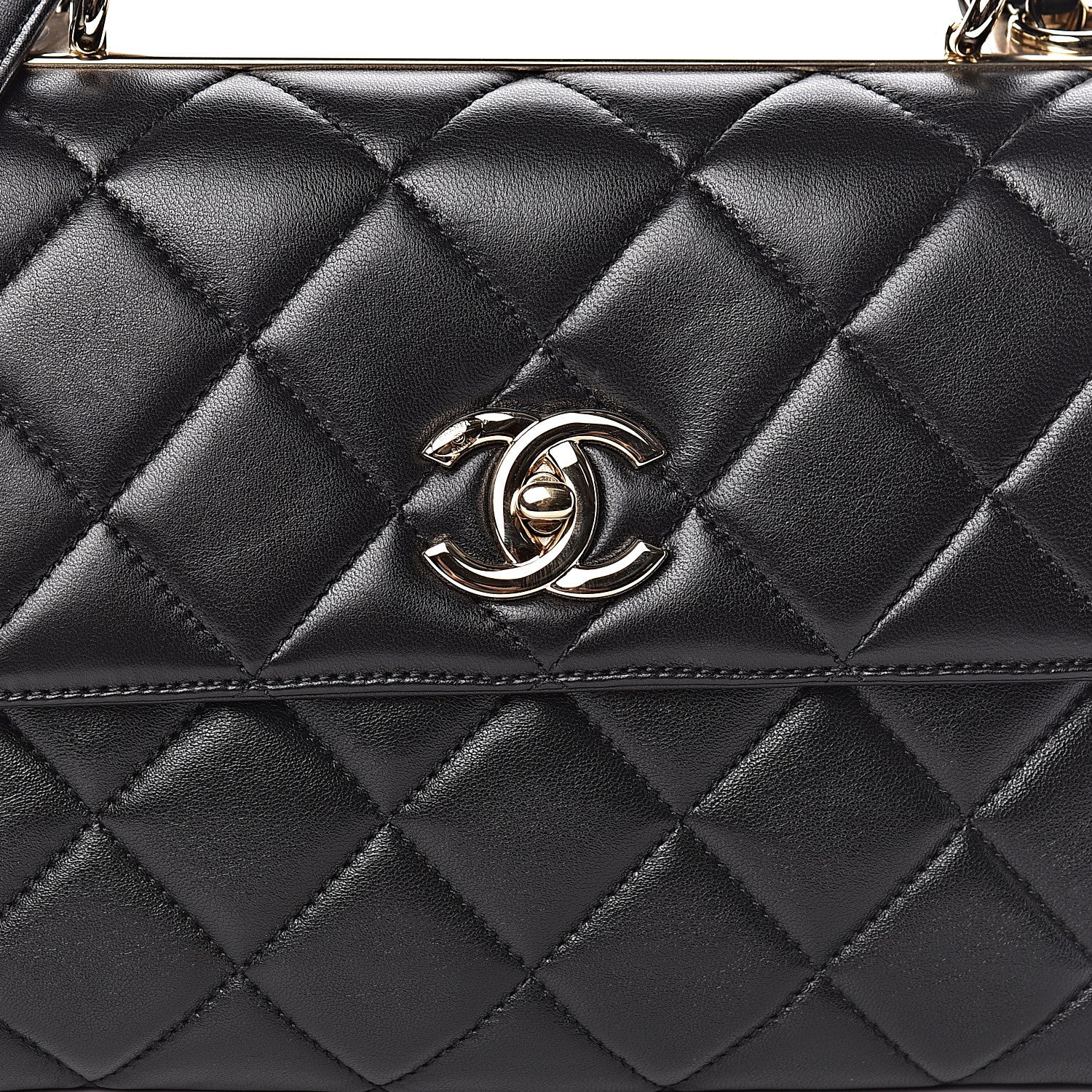 Chanel Lambskin Quilted Small Trendy CC Dual Handle Flap Bag Black 14 of 15