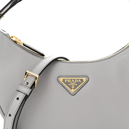 Prada Soft Calfskin Arque Shoulder Bag Ardesia 8 of 10