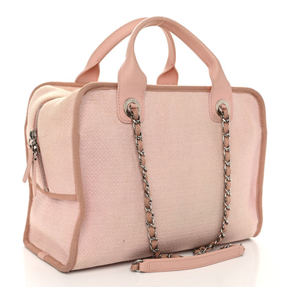 Chanel Canvas Deauville Bowling Bag Light Pink 3 of 10