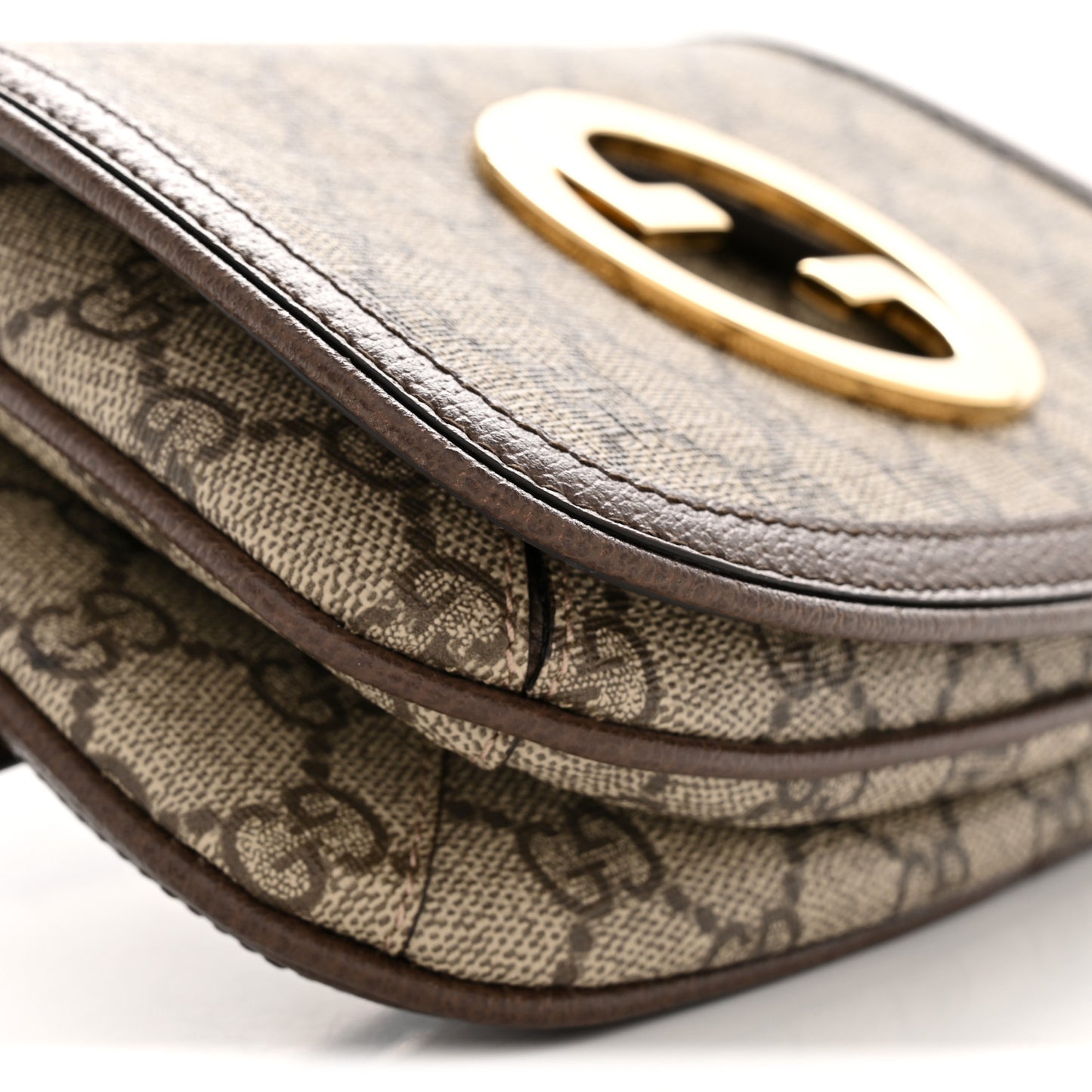 GG Supreme Monogram Textured Dollar Calfskin Blondie Belt Bag 75 30 Beige Ebony New Acero