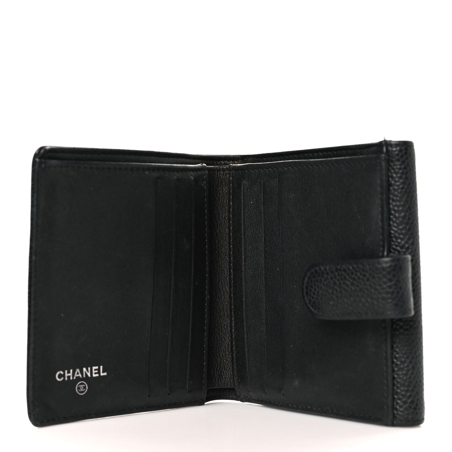 Caviar Timeless CC Compact Flap Wallet Black