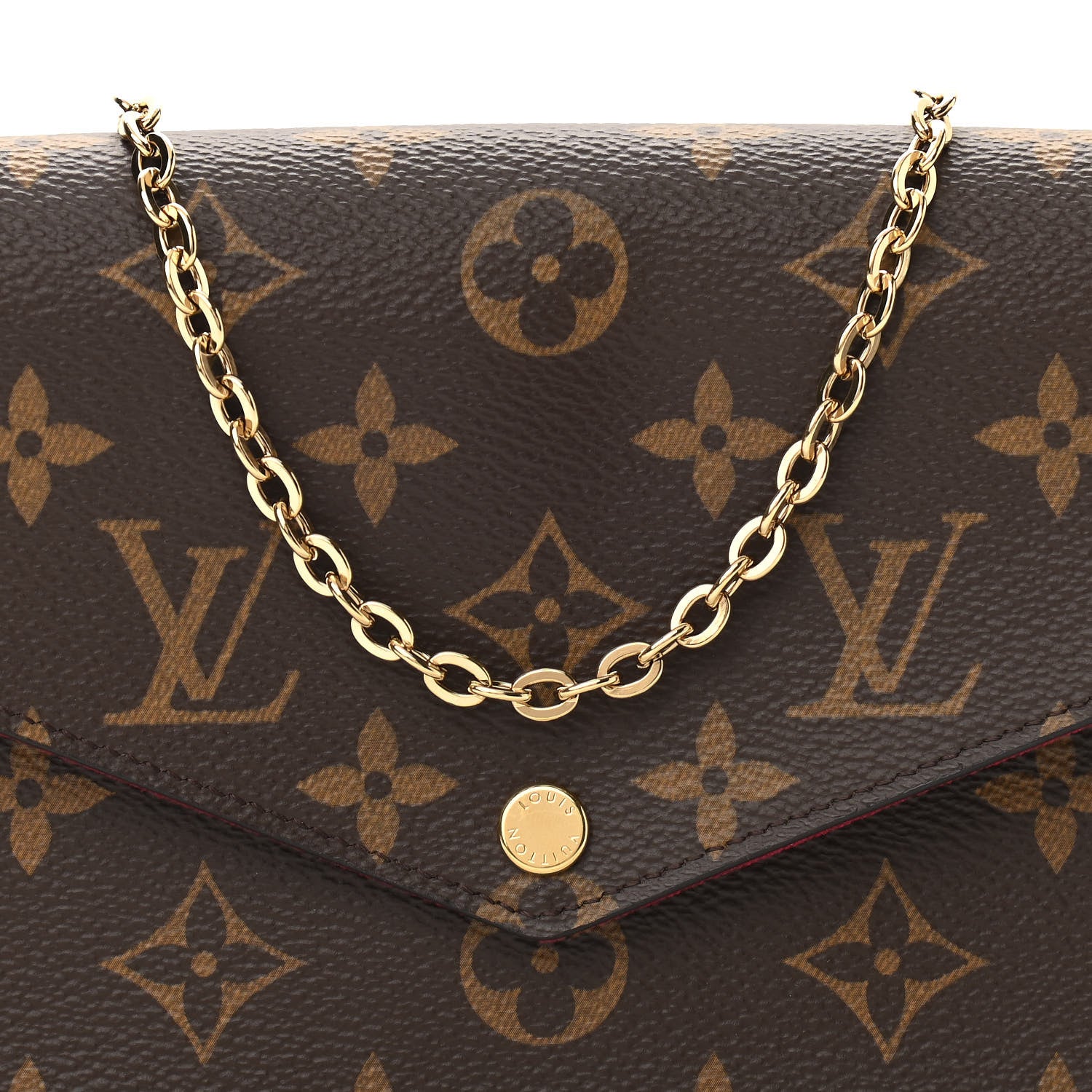 Louis Vuitton Monogram Pochette Felicie Chain Wallet Fuchsia 8 of 11