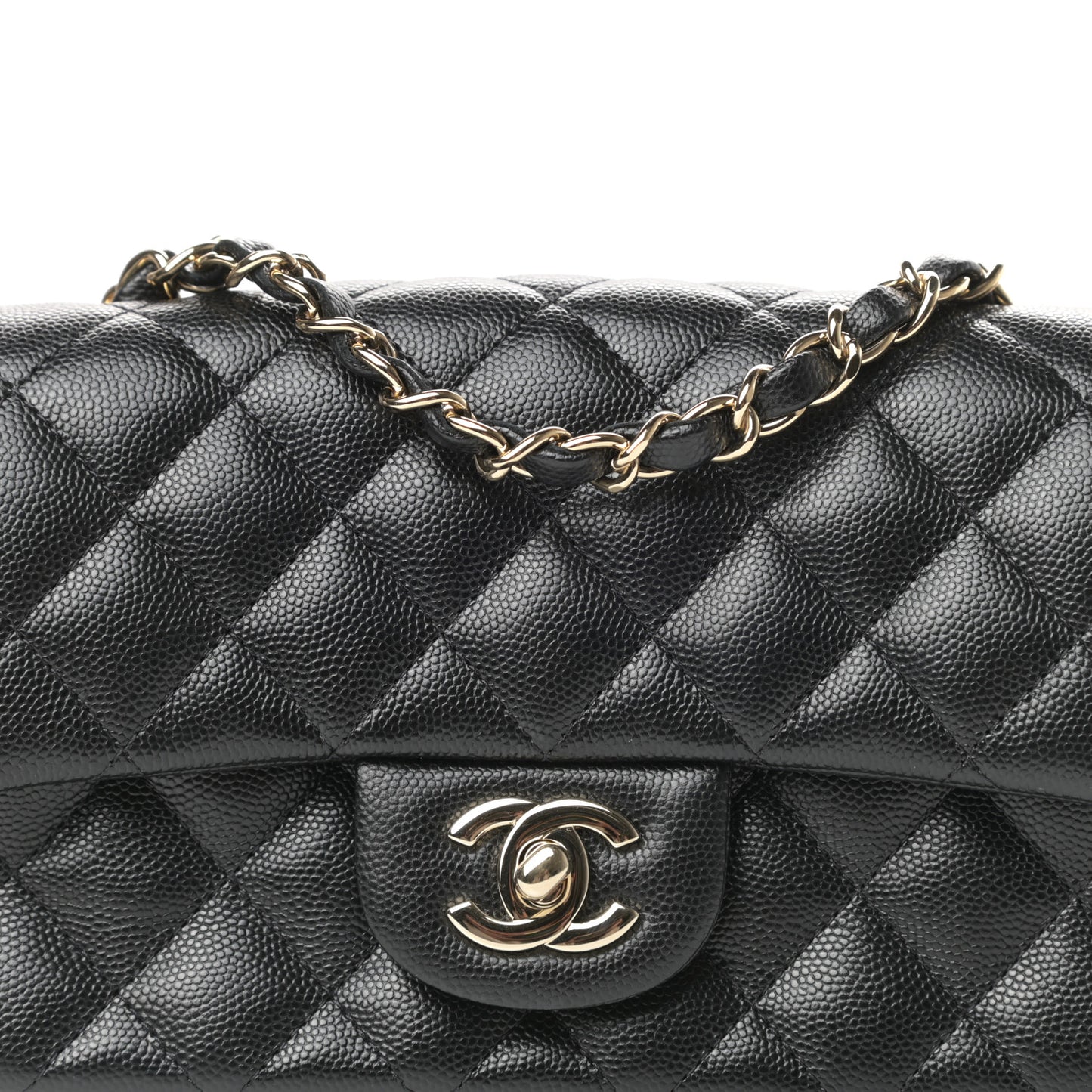 Caviar Quilted Mini Rectangular Flap Black