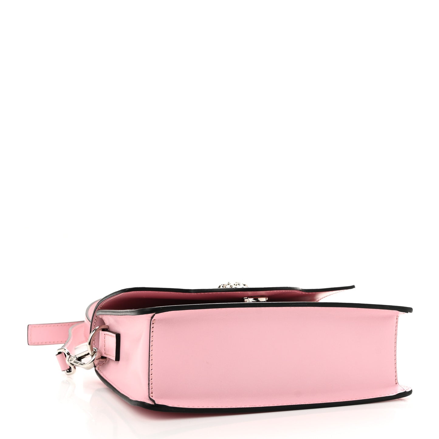 Shiny Calfskin La Medusa Small Top Handle Shoulder Bag Pink