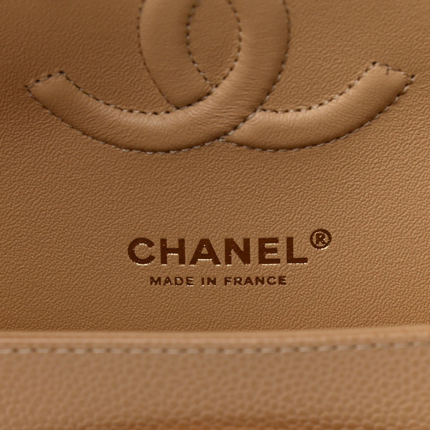 Chanel Caviar Quilted Medium Double Flap Beige 6 of 11
