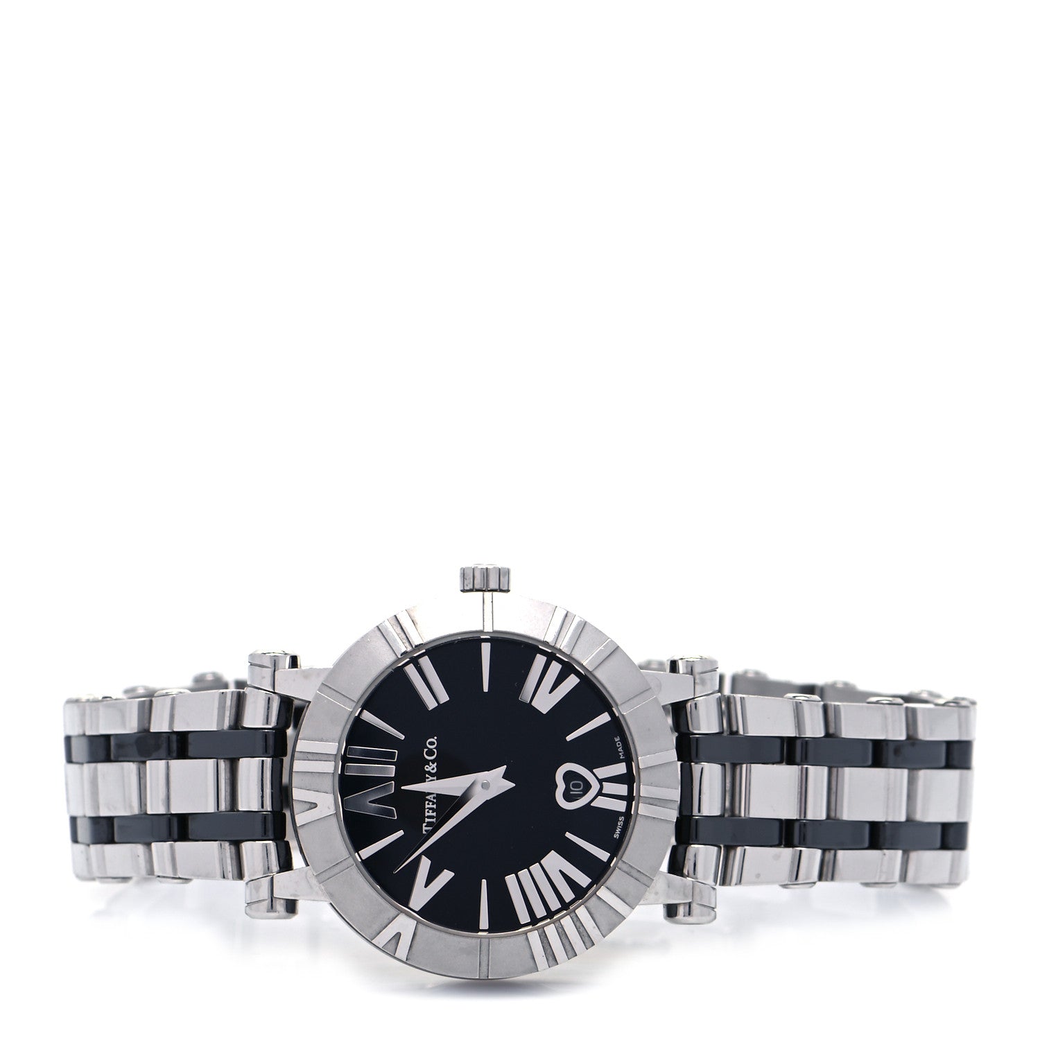 Tiffany Stainless Steel Ceramic 30mm Atlas Quartz Watch Black 2 of 4