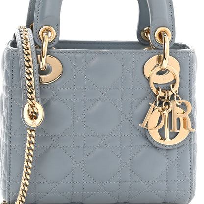 Christian Dior Lambskin Cannage Mini Lady Dior Cloud Blue 8 of 10