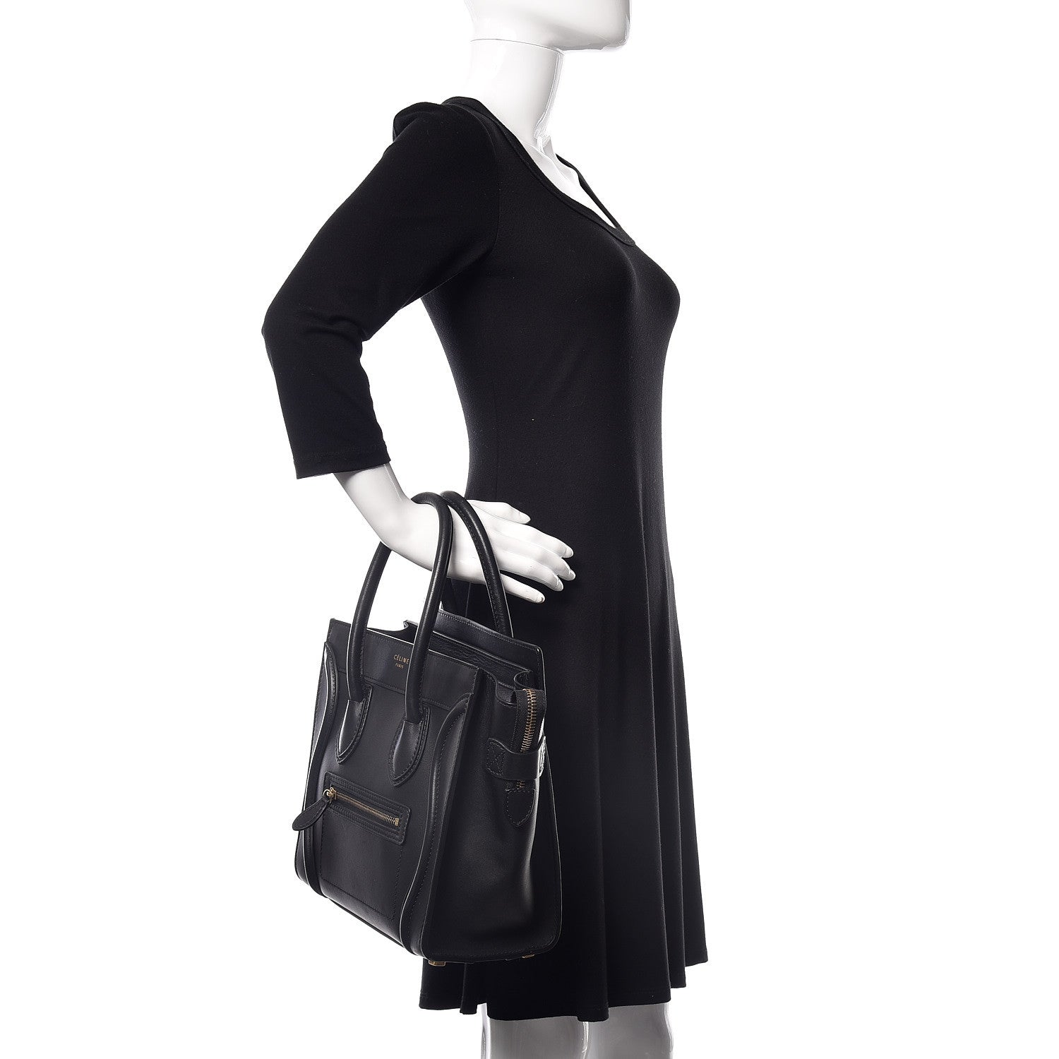 Celine Smooth Calfskin Micro Luggage Black 2 of 10