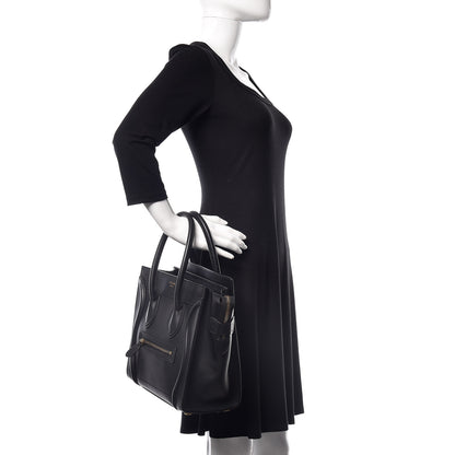 Celine Smooth Calfskin Micro Luggage Black 2 of 10