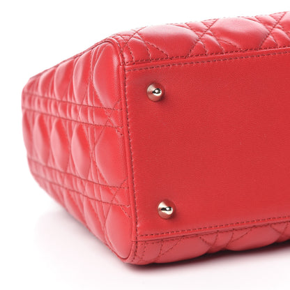 Christian Dior Lambskin Cannage Medium Lady Dior Red 8 of 11