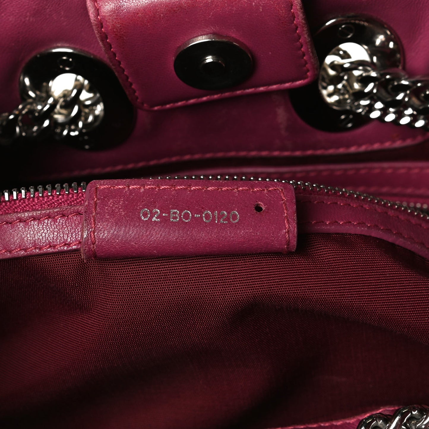 Lambskin Cannage Chri Chri Tote Fuchsia
