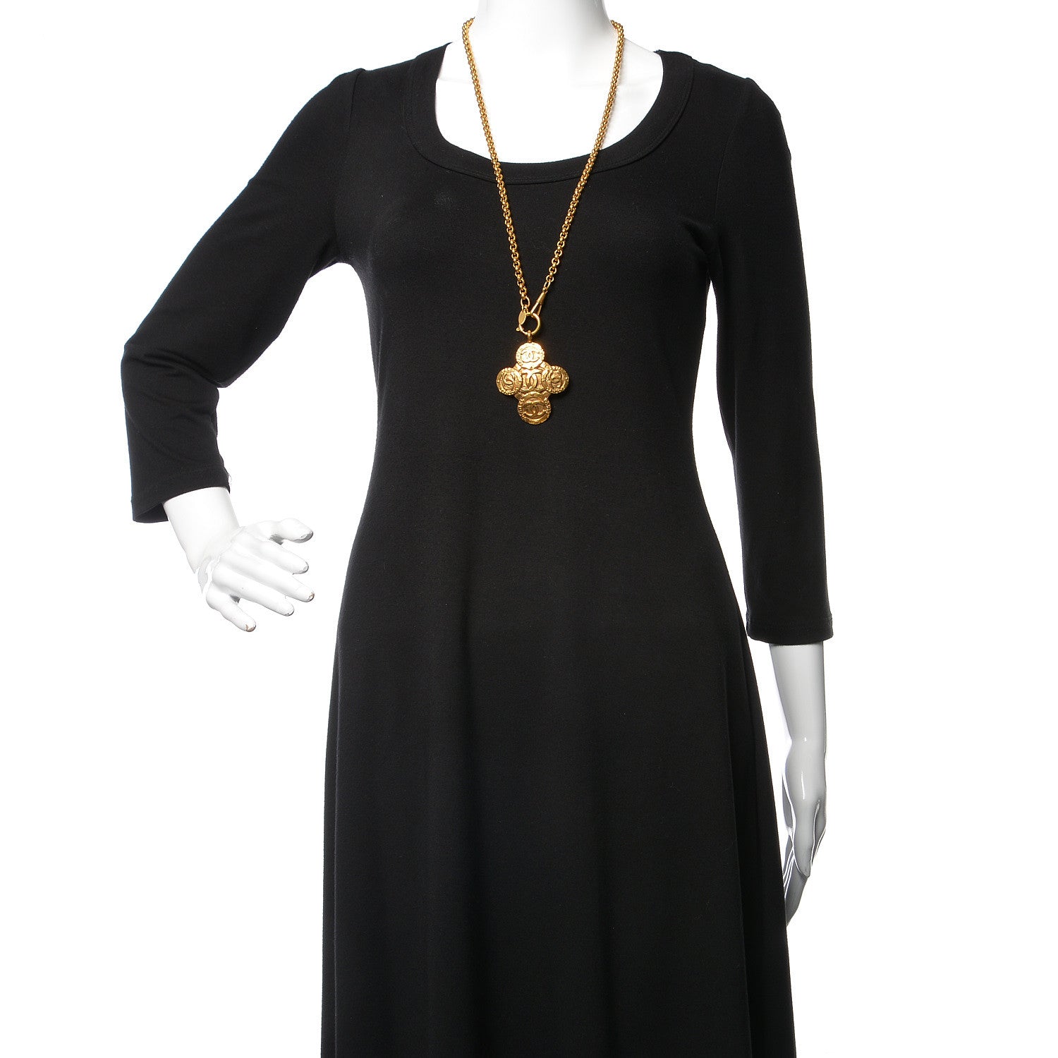 Chanel CC Chain Pendant Long Necklace Gold 2 of 6