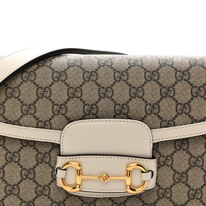 Gucci GG Supreme Monogram Horsebit 1955 Shoulder Bag Beige Mystic White 8 of 10
