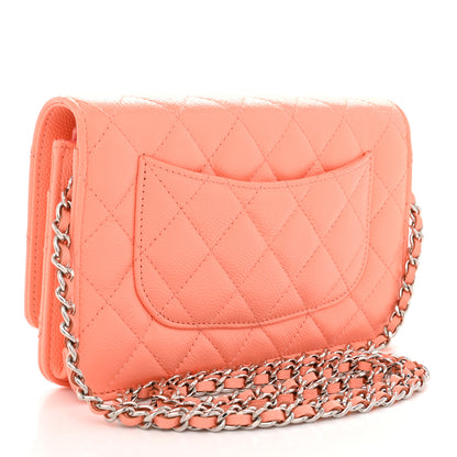 Chanel Caviar Quilted Wallet on Chain WOC Coral 3 of 12