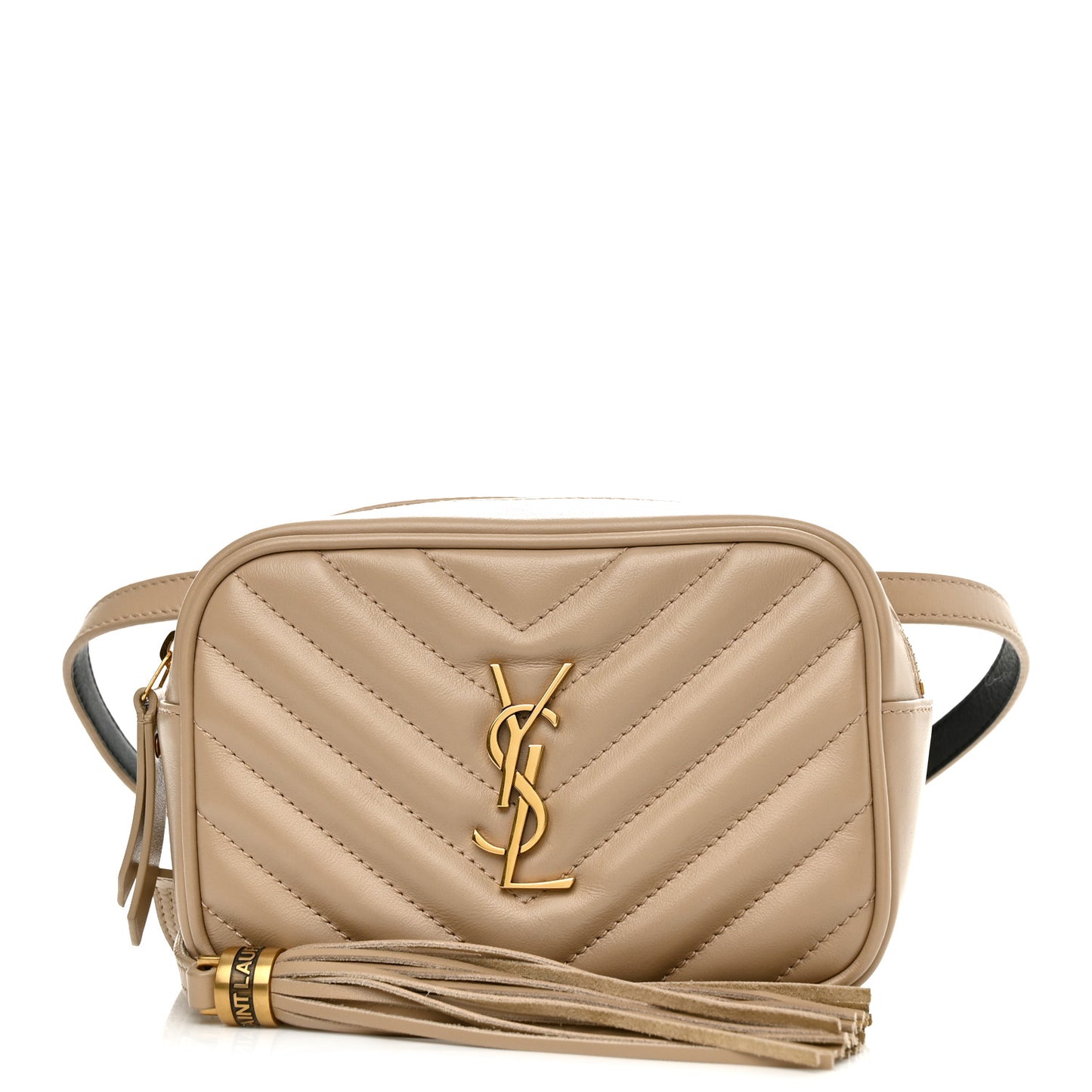 Calfskin Matelasse Monogram Lou Belt Bag Natural