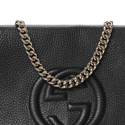 Gucci Pebbled Calfskin Medium Soho Flap Crossbody Black 8 of 10