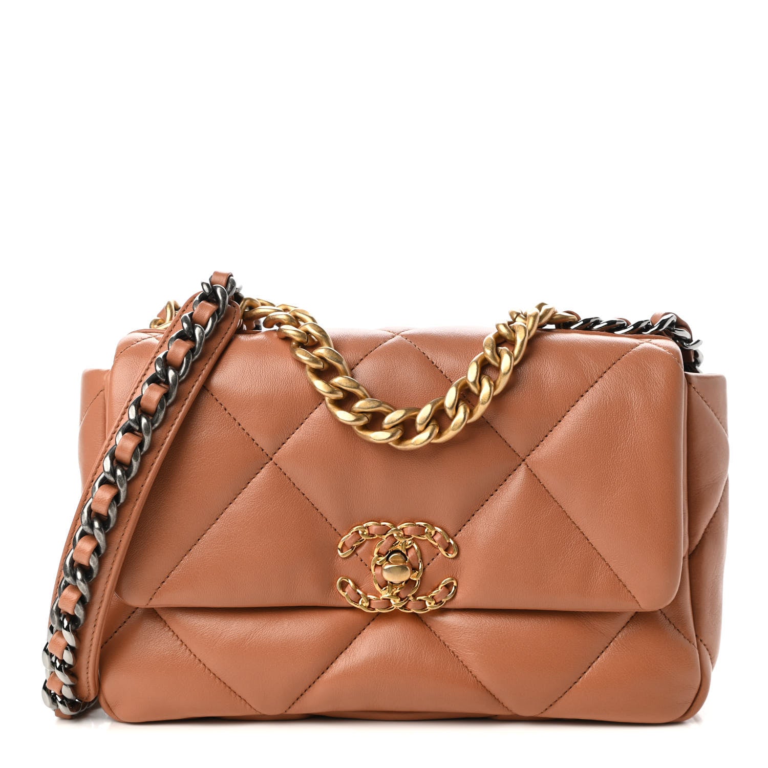 Chanel Lambskin Quilted Medium Chanel 19 Flap Brown 1 of 11