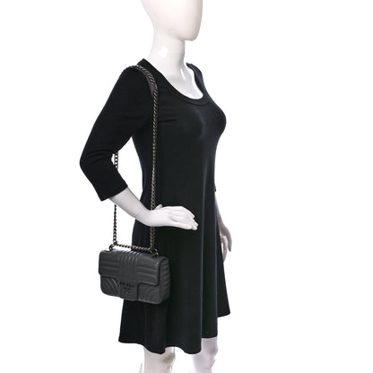 Prada Soft Calfskin Impunture Diagramme Small Chain Flap Shoulder Bag Marmo 2 of 8