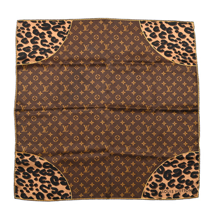 Louis Vuitton Silk Leopard Monogram Square Scarf 1 of 5