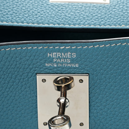Hermes Togo Kelly Retourne 32 Blue Jean 6 of 10