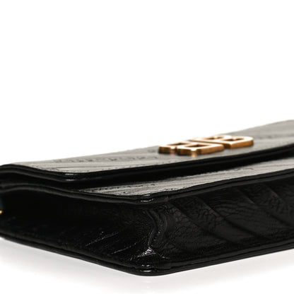 Balenciaga Shiny Goatskin Logo Embossed BB Wallet On Chain Black 8 of 12