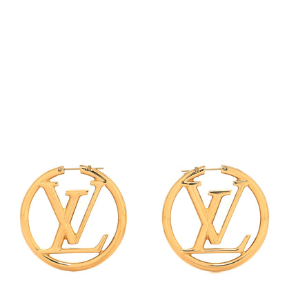 Louis Vuitton Metal Louise Hoop Earrings Gold 1 of 4